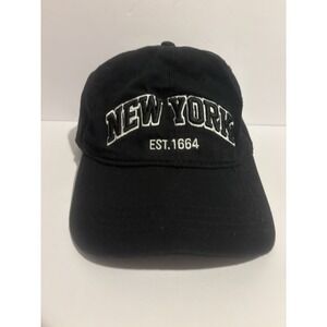 New York Est. 1664 Hat Black‎ And White Adjustable 100% Cotton